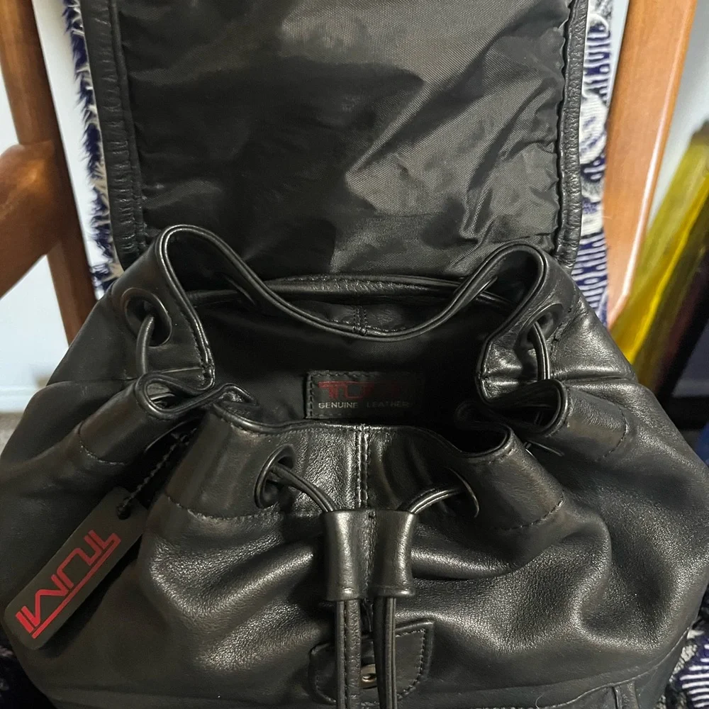 Vintage 90’s Tumi drawstring leather mini backpack